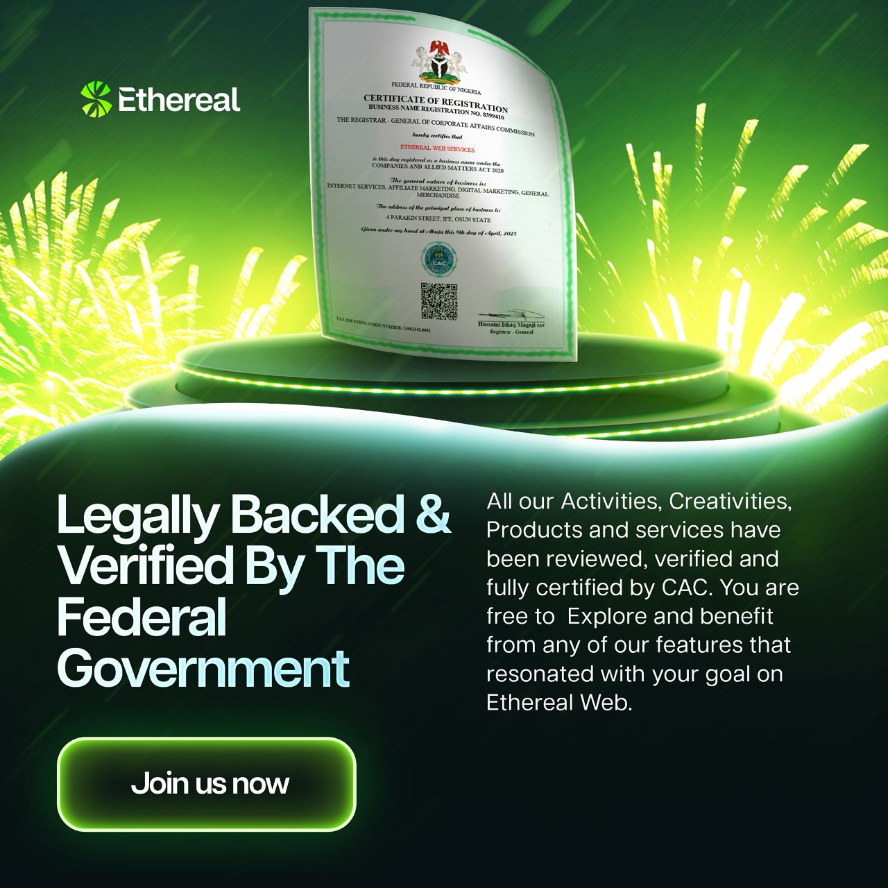 Ethereal certification